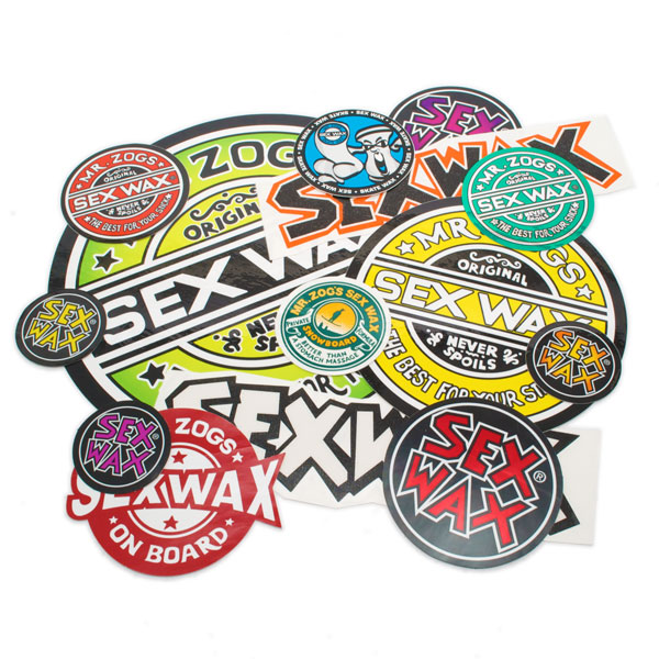 Mr Zog's Sex Wax - Yellow / Pink / Green w/black border Die Cut Round  STICKER!