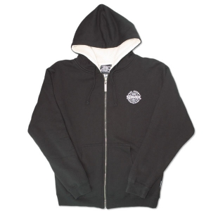 Sexwax PCKT Pinstripe: Men's Sherpa Zip Sweat BlackSmall
