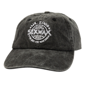 Sexwax Washed 6-panel Black Cap: 1 Size Fits All